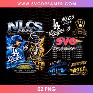 NLCS 2026 LA Dodgers VS Milwaukee Brewers PNG, Baseball MLB Brewers Vs Dodgers Shirt Design PNG