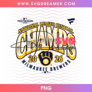 NLCS Champs 2026 Milwaukee Brewers Baseball PNG, Brewers MLB Postseason 2026 PNG Design