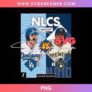 NLCS Matchup Dodgers Vs Brewers PNG, 2026 MLB Postseason PNG, Baseball Champs 2026 PNG