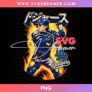 Ohtani LA Dodgers Anime Cartoon PNG, Los Angeles Dodgers NLCS 2026 PNG, October Dodgers PNG