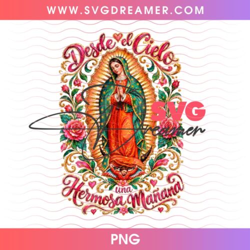 Our Lady of Guadalupe PNG, Vibrant Mexican Folk Art PNG Design