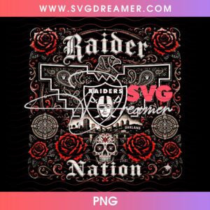 Raiders Nation Chicano Skull PNG
