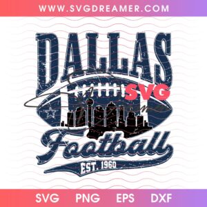 Retro Dallas Football EST 1960 Design SVG PNG, Vintage Cowboys NFL SVG PNG