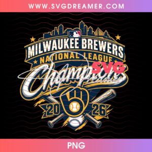 Retro Milwaukee Design Baseball Champions 2026 PNG Brewers MLB 2026 World Series PNG Design 2