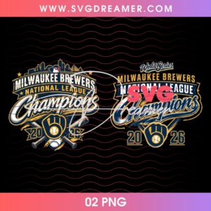 Retro Milwaukee Design Baseball Champions 2026 PNG, Brewers MLB 2026 World Series PNG Design