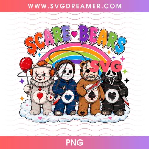 Scare Bears PNG Design, Care Bears Horror Slasher Halloween PNG 2 Scare Bears PNG Design, Care Bears Horror Slasher Halloween PNG