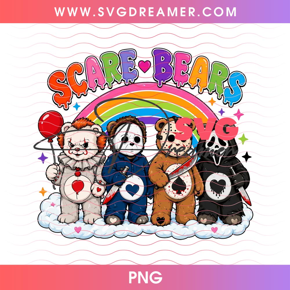 Scare Bears PNG Design, Care Bears Horror Slasher Halloween PNG 1 Scare Bears PNG Design, Care Bears Horror Slasher Halloween PNG