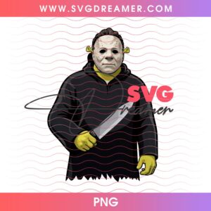 Shrek Michael Myers Slasher PNG, Horror Killer Halloween Shrek Cartoon PNG 1
