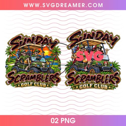 Sunday Scramblers Gold Club PNG Design 2 Sunday Scramblers Gold Club PNG Design