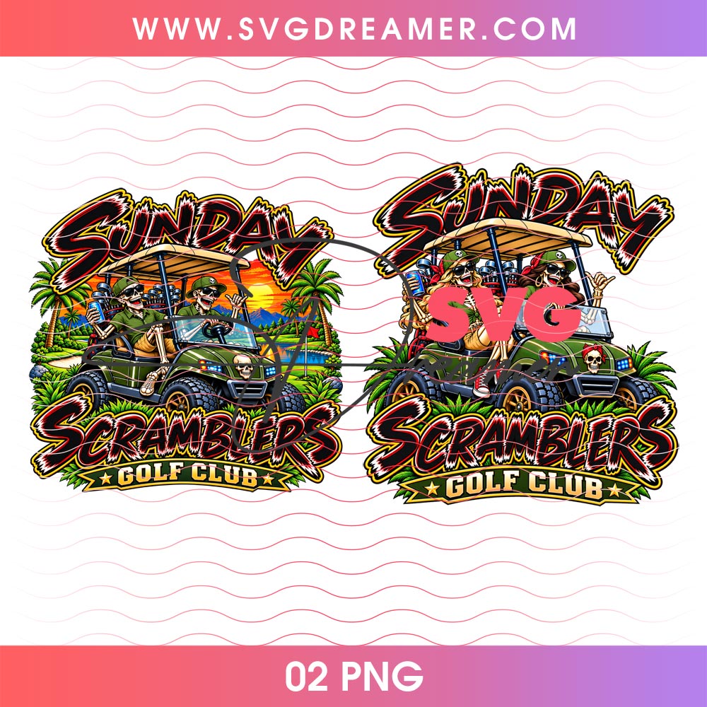 Sunday Scramblers Gold Club PNG Design 1 Sunday Scramblers Gold Club PNG Design