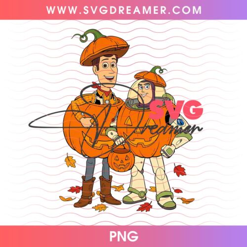 Toy Story Fall And Halloween PNG Design, Woody And Buzz Lightyear Pumpkin Halloween PNG