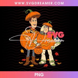 Toy Story Fall And Halloween PNG Design Woody And Buzz Lightyear Pumpkin Halloween PNG 2