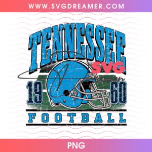 Vintage Tennessee Football EST 1960 PNG, Retro Tennessee Team NFL Design PNG