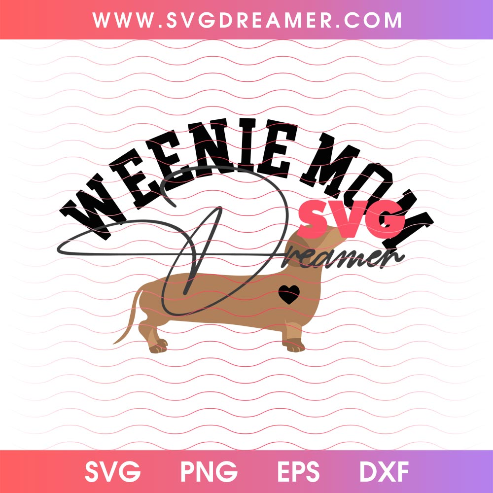 Weenie Mom Dachshund Vector Illustration SVG PNG 1 Weenie Mom Dachshund Vector Illustration SVG PNG