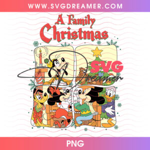 A Family Christmas Disney Vintage Comic Piano Squad PNG, Mickey And Friends Holiday Caroling PNG Shirt Design