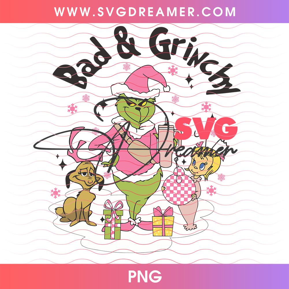 Bad And Grinchy Pink Outfit Tumbler Max Png PNG 2 Bad And Grinchy Pink Outfit Tumbler Max Png PNG
