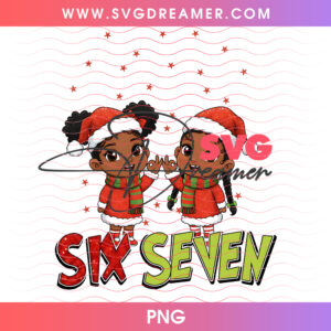 Black Girl Magic Christmas Santa Hat Six Seven PNG