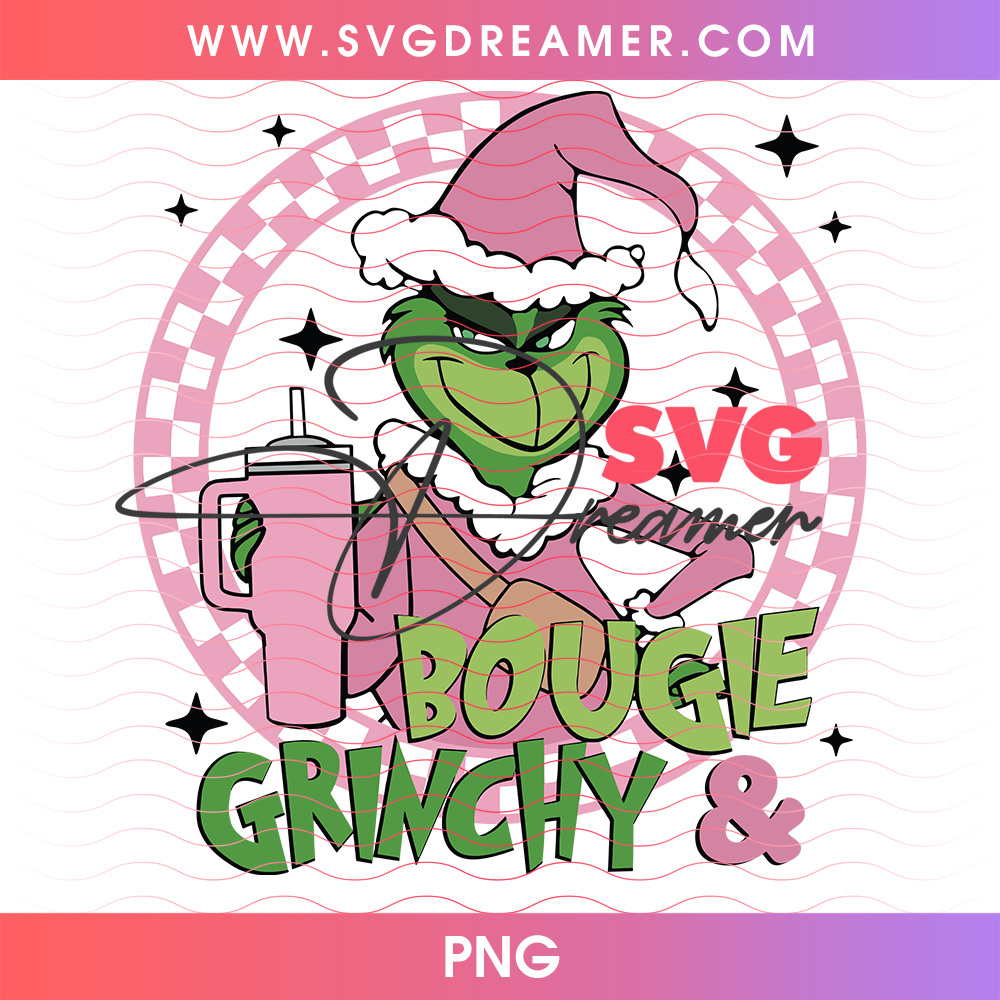 Bougie And Grinchy Pink Tumbler Retro Check Png PNG 2 Bougie And Grinchy Pink Tumbler Retro Check Png PNG