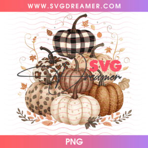 Buffalo Plaid Cheetah Print Pumpkin Patch Elegant Stack PNG, Rustic Modern Farmhouse Thanksgiving Autumn Leaves PNG Shirt Design