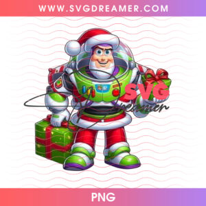 Buzz Lightyear Santa Suit Christmas Presents Gift PNG, To Infinity And Beyond Holiday Space Ranger PNG Shirt Design