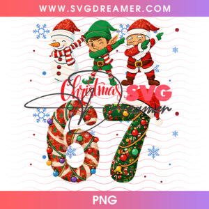 Christmas 67 Candy Cane Snowman And Santa Holiday PNG