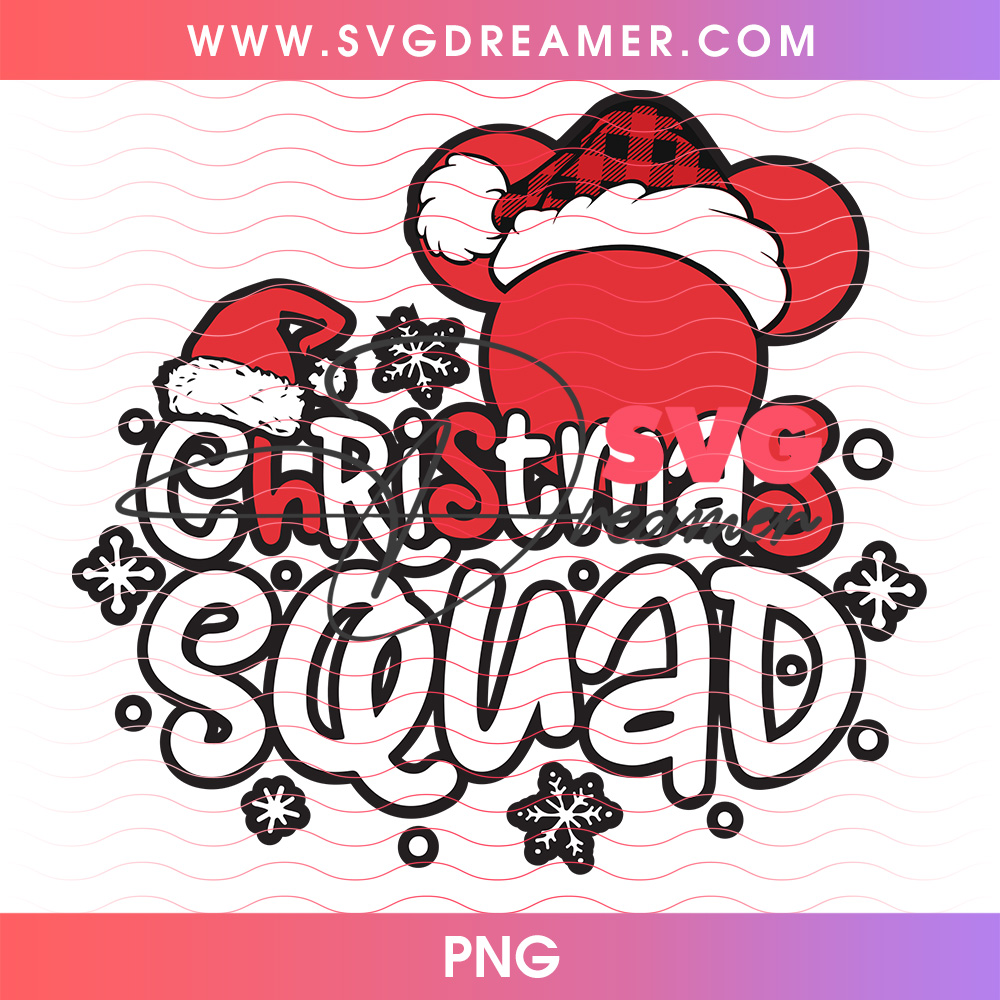 Christmas Squad Buffalo Plaid Santa Mickey Head Doodle PNG 2 Christmas Squad Buffalo Plaid Santa Mickey Head Doodle PNG