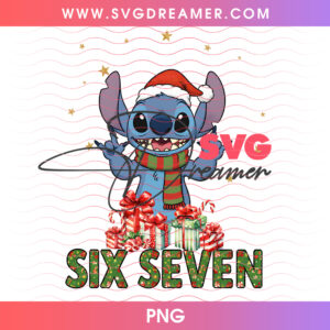 Christmas Stitch Santa Hat Holiday Gifts Six Seven PNG