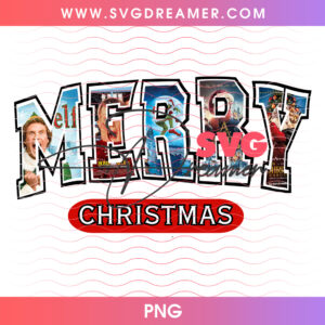 Classic Christmas Movies Merry Christmas Collage PNG Shirt Design
