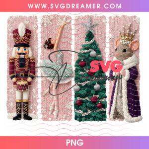 Classic Nutcracker Ballet Ballerina Mouse King Knitted PNG