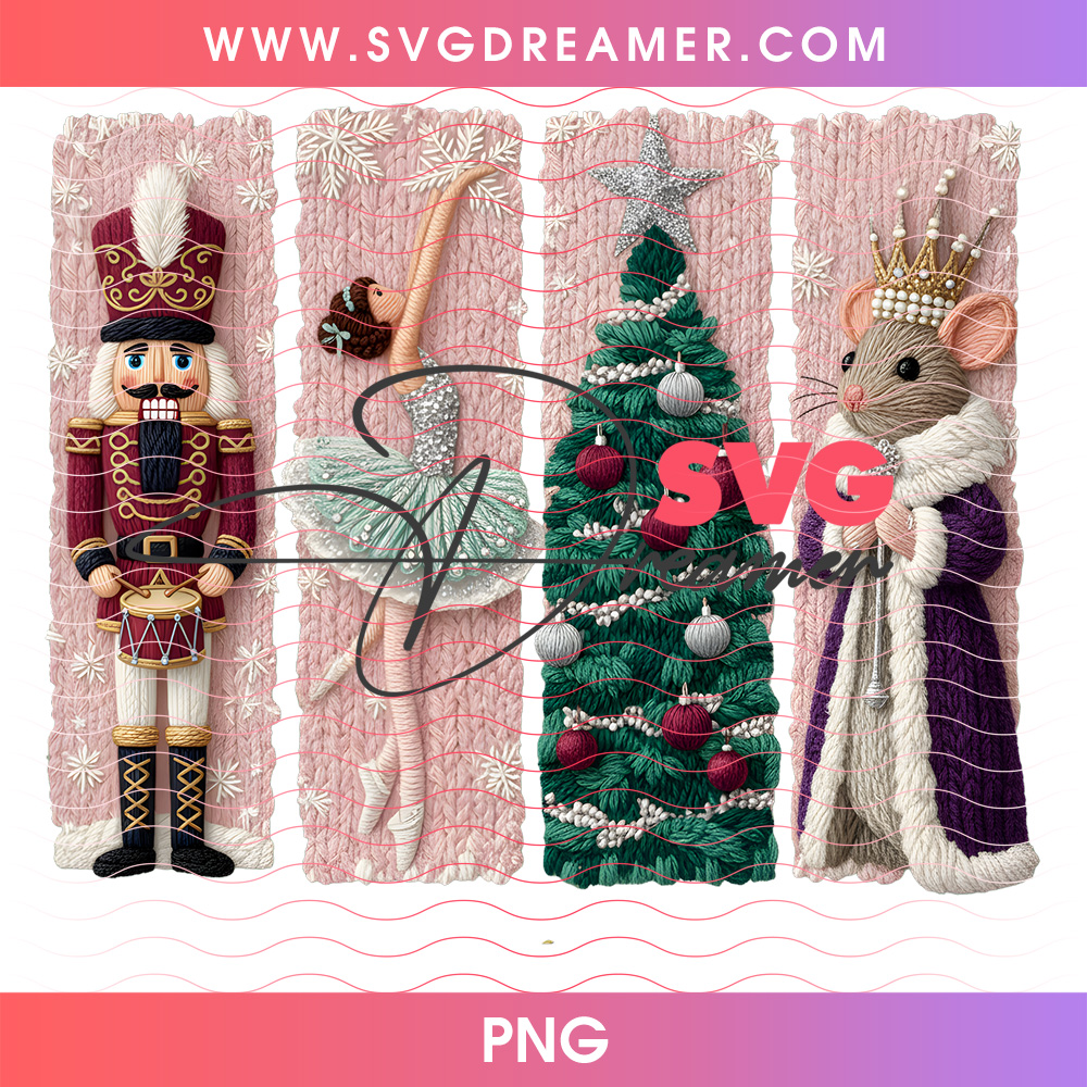 Classic Nutcracker Ballet Ballerina Mouse King Knitted PNG 2 Classic Nutcracker Ballet Ballerina Mouse King Knitted PNG