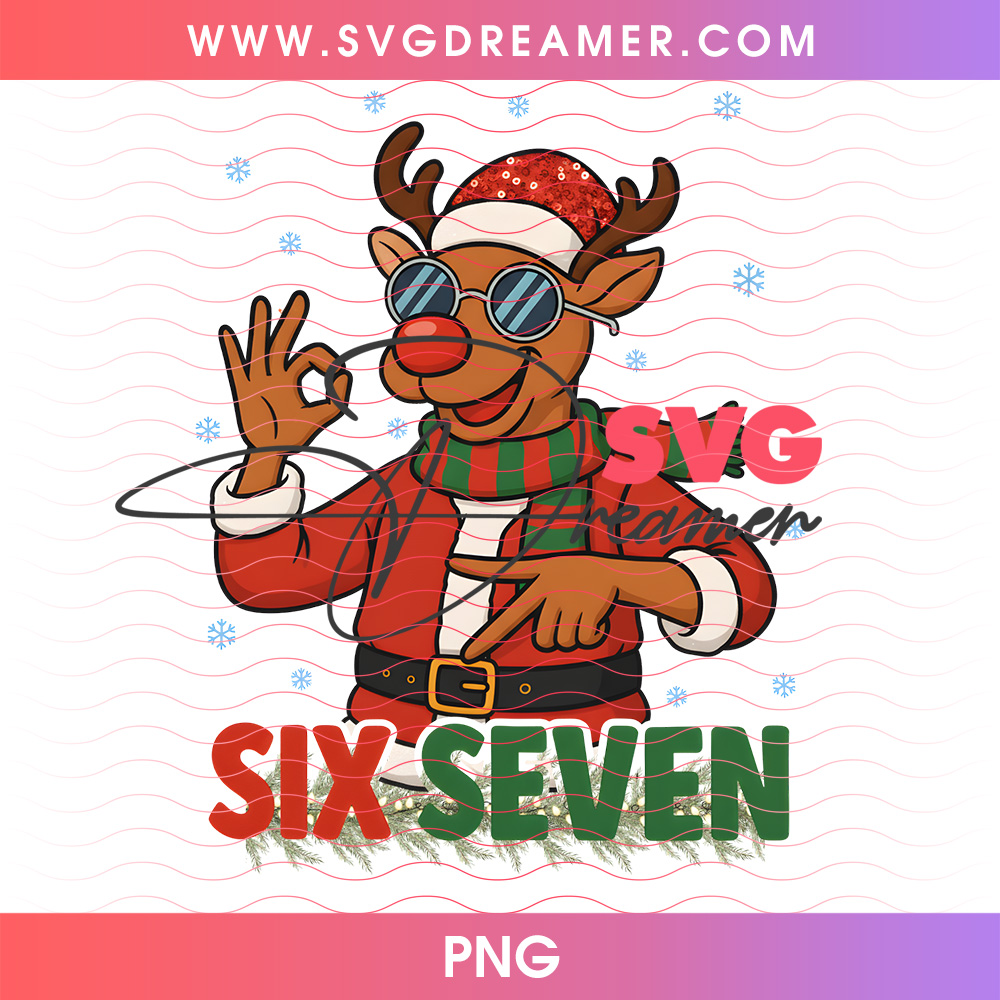 Cool Sunglasses Reindeer Santa Christmas Six Seven PNG 2 Cool Sunglasses Reindeer Santa Christmas Six Seven PNG