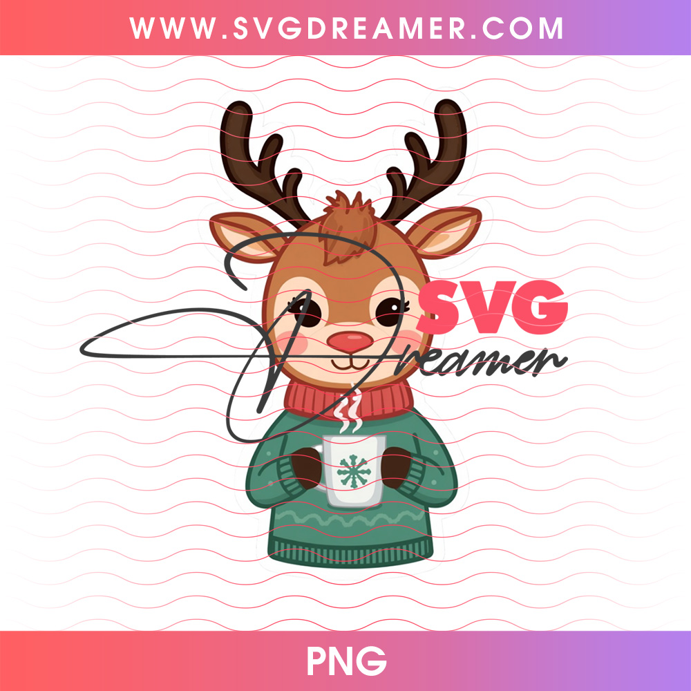 Cozy Reindeer Green Knitted Sweater Hot Cocoa Mug PNG, Warm Winter Woodland Animal PNG Shirt Design 2 Cozy Reindeer Green Knitted Sweater Hot Cocoa Mug PNG, Warm Winter Woodland Animal PNG Shirt Design