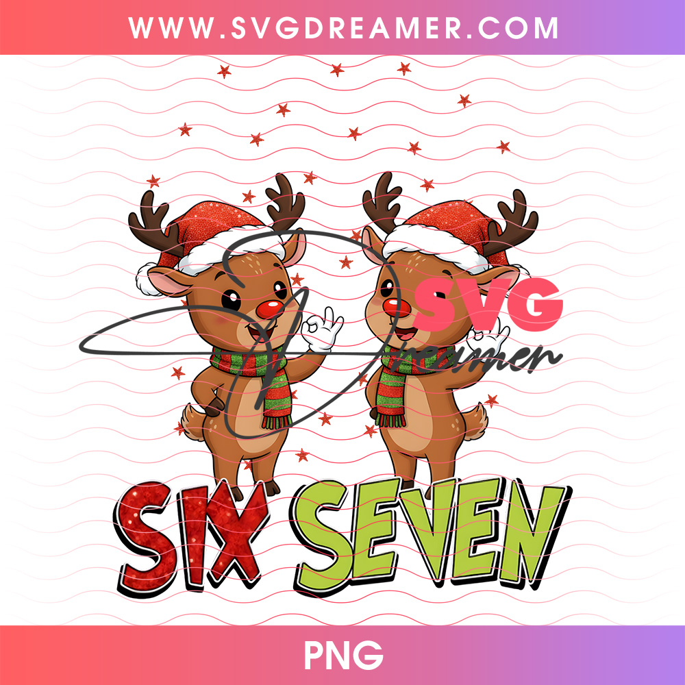 Cute Baby Reindeer Christmas Six Seven Hand Sign PNG 2 Cute Baby Reindeer Christmas Six Seven Hand Sign PNG