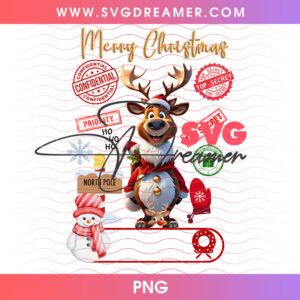 Cute Cartoon Reindeer Top Secret Confidential Png PNG