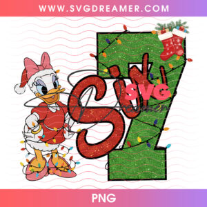 Daisy Duck Holiday Six Seven Christmas Glitter PNG