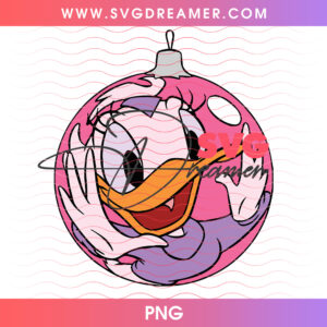 Daisy Duck Inside Pink Christmas Bauble Ornament PNG