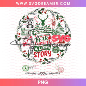 Dear Santa Its A Long Story Wreath Circular Png PNG