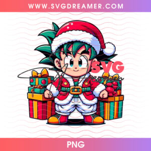 Deku Izuku Midoriya Santa Costume Christmas Present Stack PNG, My Hero Academia Holiday Anime PNG Shirt Design