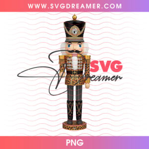 Diamond Leopard Nutcracker Holiday Soldier PNG Shirt Design