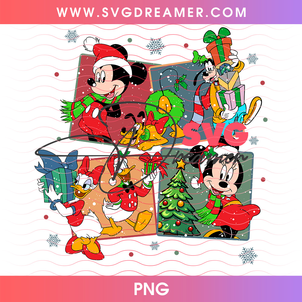 Disney Christmas 4 Box Comic Grid Presents And Tree PNG, Mickey And Friends Holiday Moments PNG Shirt Design 2 Disney Christmas 4 Box Comic Grid Presents And Tree PNG, Mickey And Friends Holiday Moments PNG Shirt Design