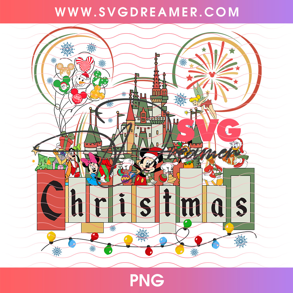 Disney Christmas Castle Fireworks Mickey Squad Holiday PNG 2 Disney Christmas Castle Fireworks Mickey Squad Holiday PNG