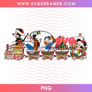 Disney Christmas Holiday Train Mickey And Friends PNG, Festive Winter Train Ride Wonderland PNG Shirt Design