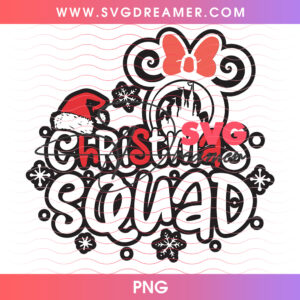 Disney Christmas Squad Castle Minnie Ears Swirl Doodle PNG