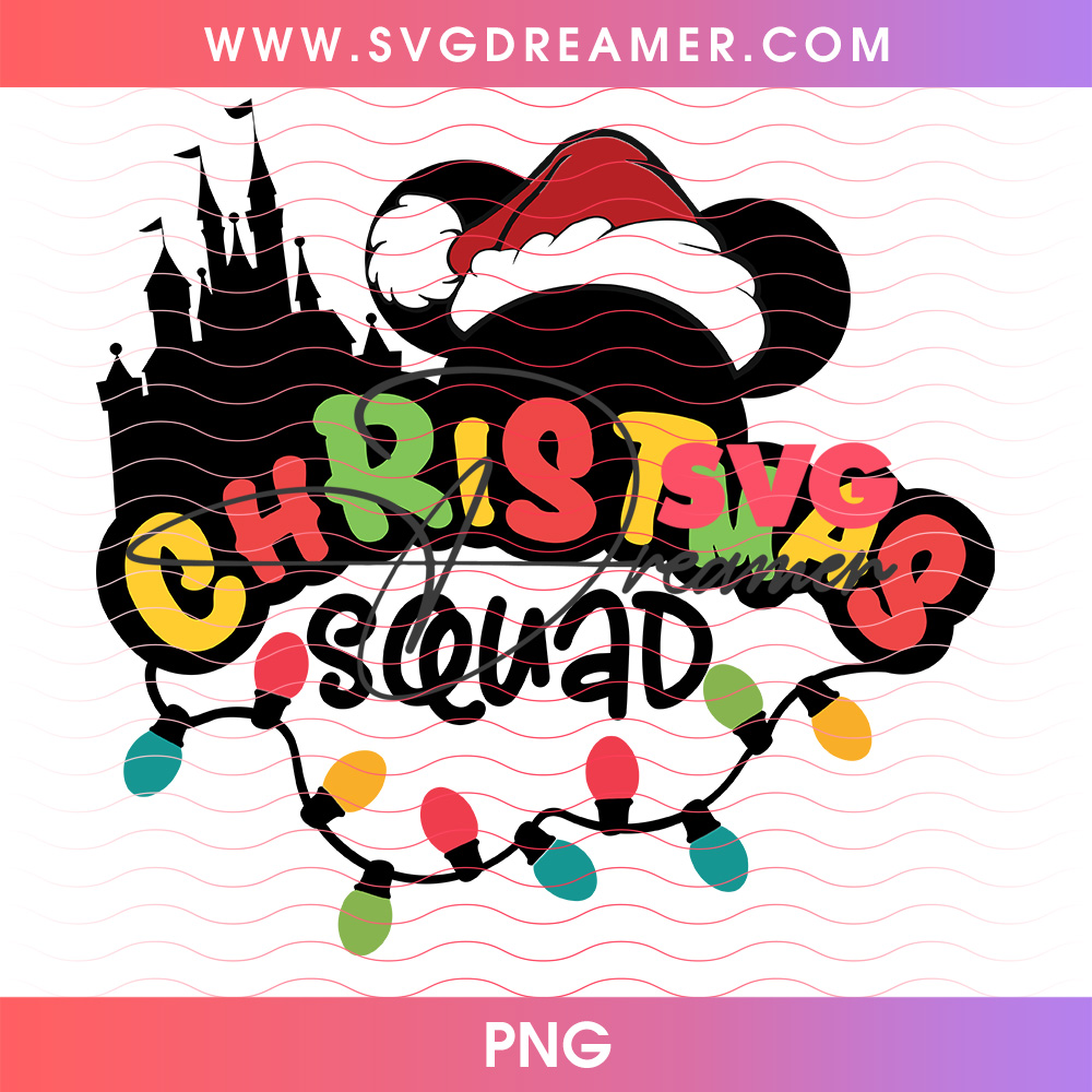 Disney Christmas Squad Castle Plaid Santa Mickey Head PNG 2 Disney Christmas Squad Castle Plaid Santa Mickey Head PNG