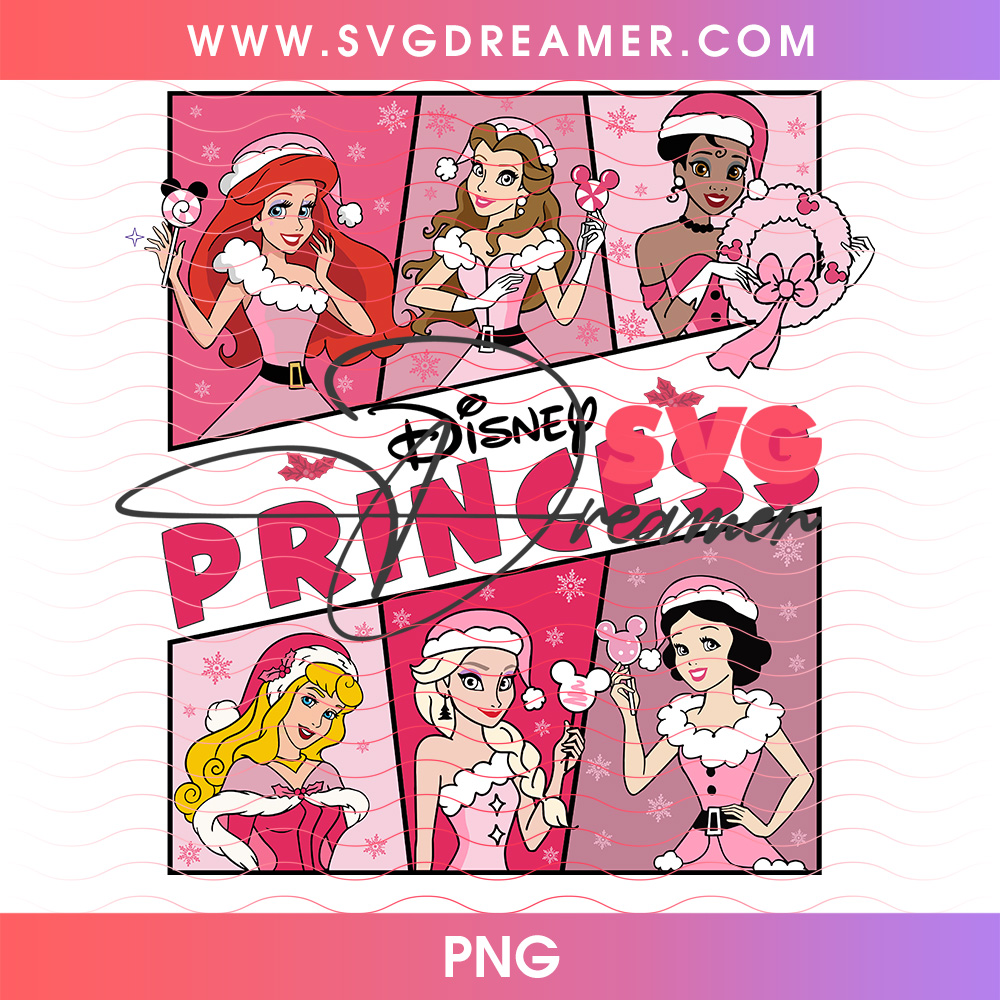 Disney Princess Pink Christmas Comic Panels PNG, Disney Princesses Santa Holiday Squad PNG Shirt Design 2 Disney Princess Pink Christmas Comic Panels PNG, Disney Princesses Santa Holiday Squad PNG Shirt Design