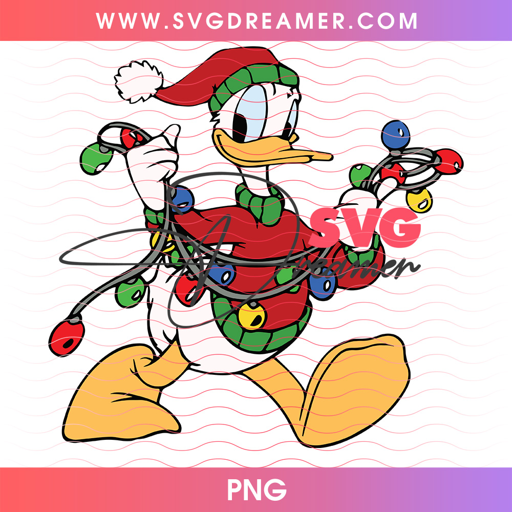 Donald Duck Tangled In Christmas Lights Holiday Magic PNG 2 Donald Duck Tangled In Christmas Lights Holiday Magic PNG