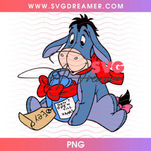 Eeyore Dont Open Till Xmas Gift Christmas PNG, Cute Eeyore Honey Jar Present PNG Shirt Design