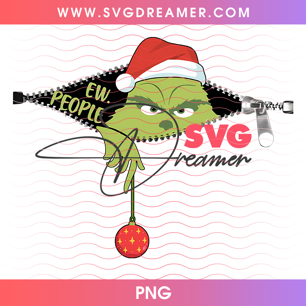 Ew People Grinch Face Zipper Holding Ornament Png PNG 2 Ew People Grinch Face Zipper Holding Ornament Png PNG