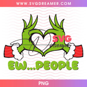 Ew People Grinch Hands Heart Sign Holiday Png PNG