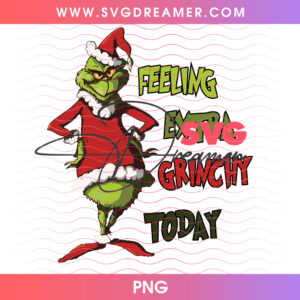 Feeling Extra Grinchy Today Full Body Santa Png PNG